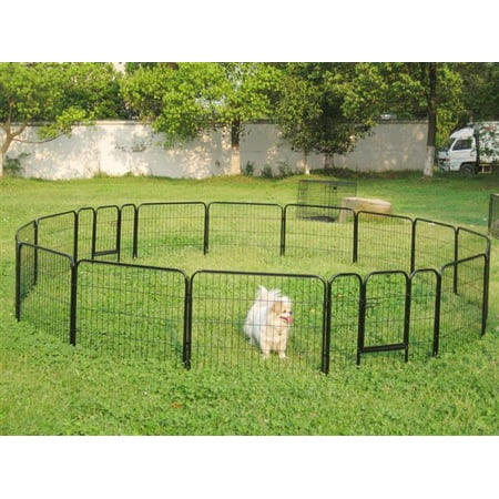 - Yaheetech 24'' Tall Metal Pet Dog Puppy Cat Exercise Fence Barrier Playpen Kennel, 16 Panels