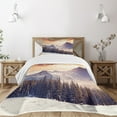 thumbnail image 3 of Ambesonne Nature Quilted Bedspread Set 2 Pcs, Winter Evening Mountain, Twin Size, Multicolor, 3 of 6