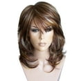 thumbnail image 4 of Human Hair Wig Synthetic Layered Medium Highlighted Slightly Side Curled Wig Wig Headband Wigs, 4 of 4