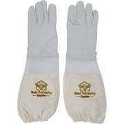 Buzz Beekeeping Supplies Professional Beekeeping Suit and Cowhide Gloves (1 Pair) Self-Supporting Fencing Veil and YKK Metal Zippers - Easily Take On and Off – Bee Family Car Stickers – X-Large