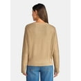 thumbnail image 2 of Time and Tru Women's Reverse Linking Pullover Sweater with Long Sleeves, Midweight, Sizes XS-XXXL, 2 of 5