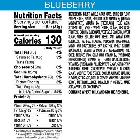 Nutri-Grain Soft Baked Breakfast Bars, Made With Whole Grains, Kids Snacks, Blueberry (6 Boxes, 48 Bars)