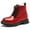 Red, variant on DADAWEN Toddler Boys Girls Combat Boots Waterproof Ankle Boots With Side Zipper Black/Glitter 8.5 Toddler