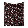 thumbnail image 1 of Abstract Soft Flannel Fleece Throw Blanket, Retro 60s 70s Cartoon Snow Like Polka Dots Circles Rounds, Cozy Plush for Indoor and Outdoor Use, 50" x 60", Pale Grey Burgundy, by Ambesonne, 1 of 6