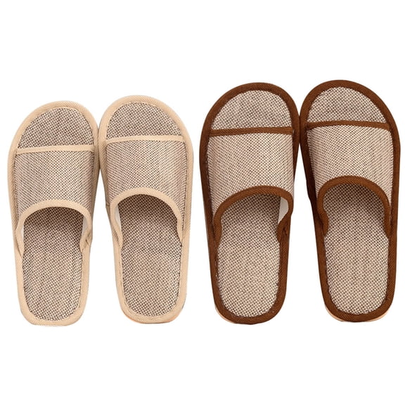 WRITWAA 2 Pairs Lightweight Slippers with Anti- Sole for Home, Hotel, Indoor and Outdoor Use