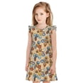 thumbnail image 1 of Fotbe Camp Badge Vestido de Dormir para Niñas de 3 a 10 Años, Mangas Cortas, Estilo Princesa, Pijama Camisón con Mangas Voladas-X-Large, 1 of 6