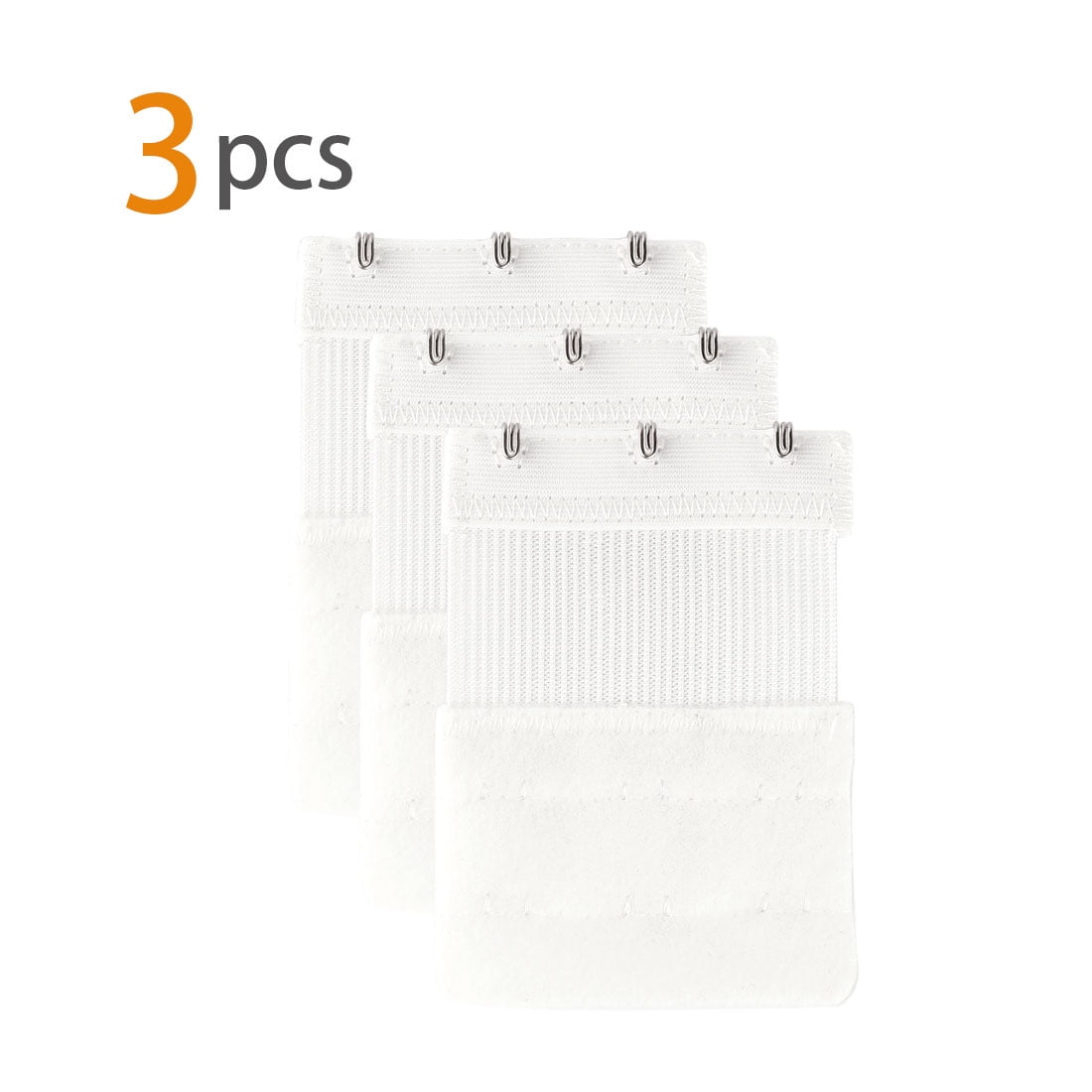 Unique Bargains Ladies White Bra Extenders Strap Extension 3 Hook 3 Pack Adjustable