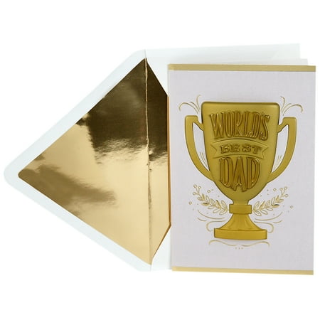 - Hallmark Signature Father's Day Card (Gold World's Best Dad Trophy)