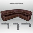 thumbnail image 6 of Ellesophas 6-Seat PU Leather Reclining Sectional Sofa Set with Footrest, Wide Padded Armrests, Removable Backrest, Perfect for Living Room & Home Theater, Brown, 6 of 9