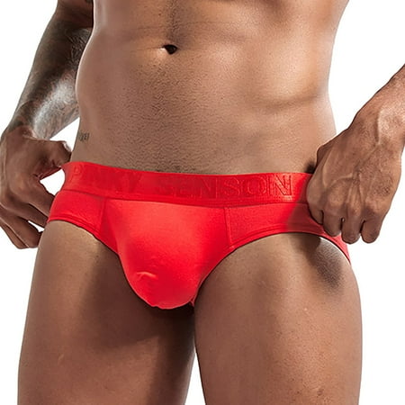 

WANYNG Men s Double Tripod Solid Color Underwear Low Waist Sports Briefs Knitted Underwear for Men Men Jockstrap Underwear