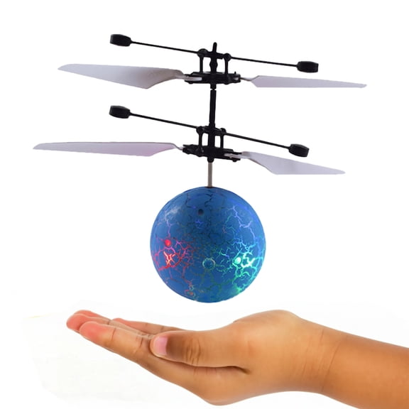 Flying Orb Toy Game Hand-Controlled Mini Drone Cosmic Globe 360°Rotating LED Flying Ball Toys RC Toys Gifts for Boy Girl,Blue