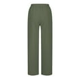 thumbnail image 4 of Posijego Womens Linen Pants Lightweight Casual Wide Leg Elastic Waist Lounge Pants for Women with Pockets, 4 of 6