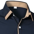 thumbnail image 4 of Iugvhana Mens Slim Fit Dress Shirts Cotton Long Sleeve Casual Button Down Shirts Lapel Collar Contrast Shirt for Men Wedding Navy S, 4 of 5