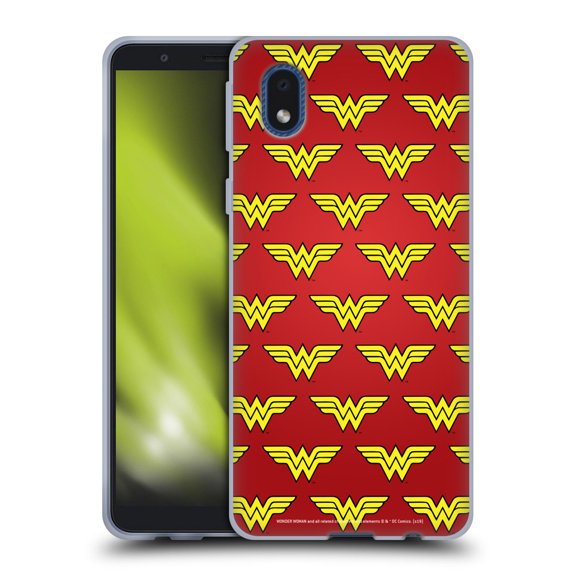 Head Case Designs Officially Licensed Wonder Woman DC Comics Logos Pattern Soft Gel Case Compatible with Samsung Galaxy A01 Core (2020)