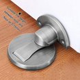 thumbnail image 4 of Tope magnético invisible para puerta, cromo níquel satinado cepillado, sin perforación, montaje en suelo, pestillo de puerta de acero inoxidable, 1 paquete ER, 4 of 5