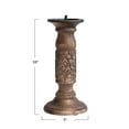 thumbnail image 2 of Bloomingville Carved Wood Candle Holder, Natural, 2 of 3