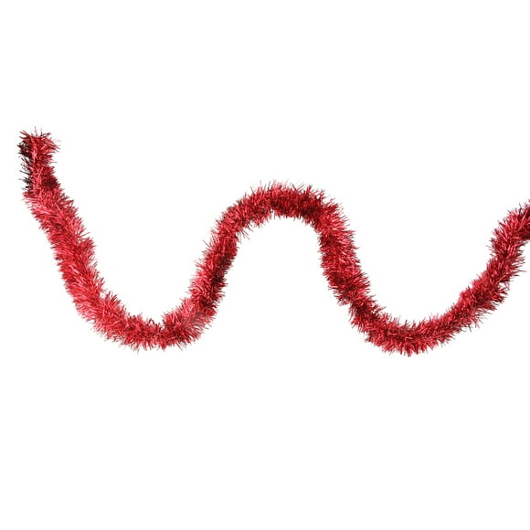 Northlight 12' Traditional Red Christmas Tinsel Garland - Unlit