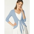 thumbnail image 3 of Cardigan Dobladillo Rizado Allegra K Azul claro M, 3 of 6