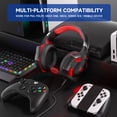 thumbnail image 4 of Gaming Headset Wired for PS5 PC PS4 Switch, Over Ear Gaming Headphones with Surround Noise Cancelling Mic/RGB/3.5mm for Xbox/Red, 4 of 9