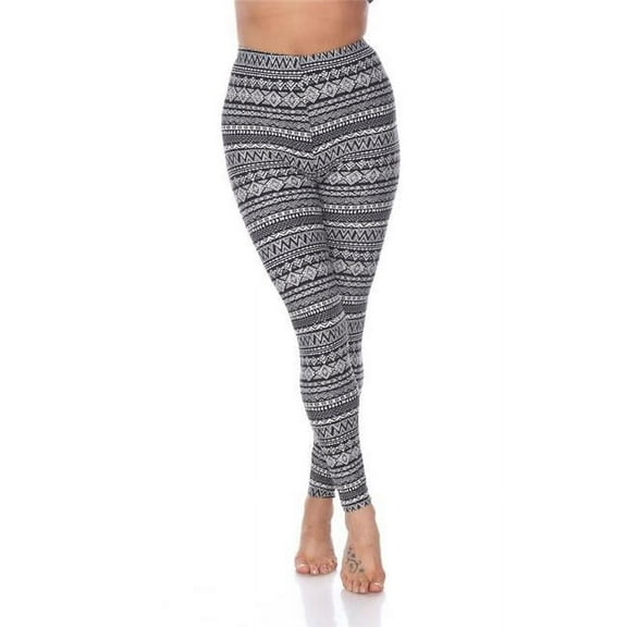 Womens Fits Most Printed Leggings, Black & White