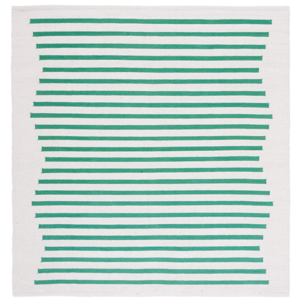 SAFAVIEH Montauk Amadine Striped Cotton Area Rug, Ivory/Dark Green, 5' x 8'