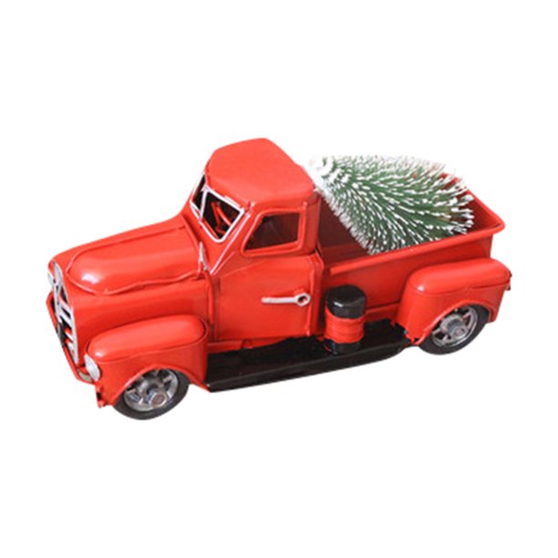 Vintage Christmas Red Metal Truck With Wheels Table Top Decor Kids Gift Toy Walmart Com Walmart Com