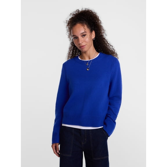 Scenario Women's and Women's Plus Cozy Crewneck Sweater with Long Sleeves, Sizes XS-4X