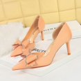 thumbnail image 2 of Zapatos de boda de tacón alto y delgado para mujer, de boca baja, puntiagudos, sexys, de moda, con elástico, zapatos individuales, zapatos clásicos para mujer, 2 of 5