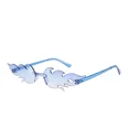 thumbnail image 1 of Frameless One Piece Candy Color Flame Shape SunglassesDouble BlueNosize Gao Jinjia unisex, 1 of 2