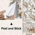 thumbnail image 4 of Peel and Stick Wallpaper 3D Floral White Flower Tree Wall Mural Bedroom Living Room Dining Room Modern Art Wall Mural Decor Self Adhesive and Removable 100in x 144in, 4 of 8