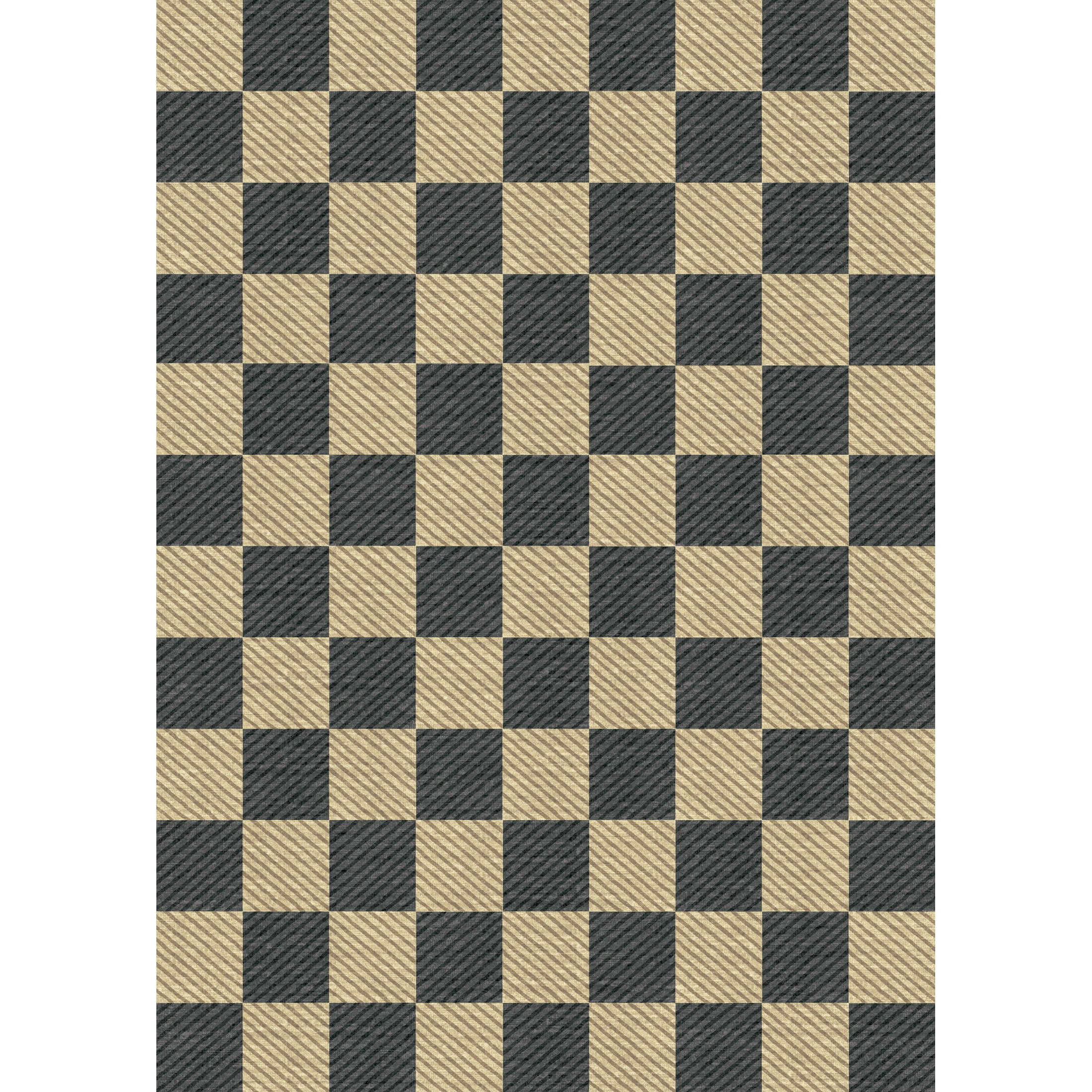 WIPONKEN 5'x7' Area Rugs for Living Room Modern Checkered Black and Brown Rugs for Bedroom Kitchen Non Slip Washable Geometric Contemporary Carpets for Home Office Dining Room Throw Rugs