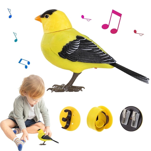 ⚡ Big Sale ! Singing Chirping Bird Toy Artificial Bird Toy Realistic Chirping And Motion Cute Interactive Bird Toy Simulation Bird Toys For Kids Desk Battery Operated Des