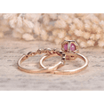 thumbnail image 5 of HeartsAndYou 2ct Natural Pink Sapphire Diamond Ring Halo Bridal Set 100% 14k SOLID Rose Gold, 5 of 9