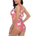 thumbnail image 4 of Haiem Yoga Unicorn Women's One Piece Swimsuits Tummy Control One Shoulder Bathing Suits Ruffle Swimwear-XX-Large, 4 of 8