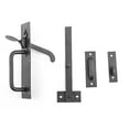 Renovator's Supply Black Wrought Iron Door Latches Thumb Lock Two Sided