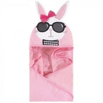 Hudson Baby Infant Girl Cotton Animal Face Hooded Towel, Chic Bunny, One Size