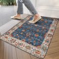 thumbnail image 3 of Boho Blue Carpet Door Mat Welcome Door Mat for Front Door, Home Entrance, Yard, Floor, Patio, Non Slip Spring Summer Welcome Mat Indoor Outdoor Doormat 30"*17", 3 of 6