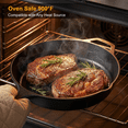 thumbnail image 4 of Cast Iron Skillet, TAIMASI 10" Pre-Seasoned Frying Pan With Handles, Oven Grill Stovetop Safe Cookware Set for Grilling, Sauteing, Baking, 4 of 8