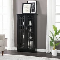 SEI Furniture Window Pane Media Cabinet in Black