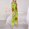 thumbnail image 4 of Junzan Avocado Keep Calm Print Womens Pajama Sets,Long Sleeve Button Down For Women Pjs 2 Piece, 4 of 9