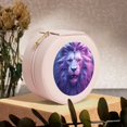 thumbnail image 6 of Yiaed Cool Lion Head Print Travel Jewelry Case Bridesmaid Gift Boxes Jewelry Travel Organizer Small Round Jewelry Box Mini Storage-Pink, 6 of 7