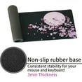 thumbnail image 4 of Japanese Cherry Blossom Sakura Mouse Pad Black XL, Extended Large Mouse Pad, Kawaii Pink Black Mousepad, Moon Floral Long Big Desk Mouse Mat, Cherry Blossom Decor Stuff Accessories, 31.5 X 11.8 Inch, 4 of 5