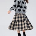 thumbnail image 4 of ASEIDFNSA Girls Plaid Skirt with Elastic High Waist Button Front Tiered Hem and A Line Fit (Black,4-5 Years), 4 of 5