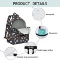 thumbnail image 4 of Multicolor Cat Blue Pattern Cute School Backpack with Padded Back and Adjustable Shoulder Straps 13.4"x11"x4.7", 4 of 5