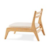 Zen Bamboo Canvas Sponge Solid Print Accent Chair with Cushion, Bamboo