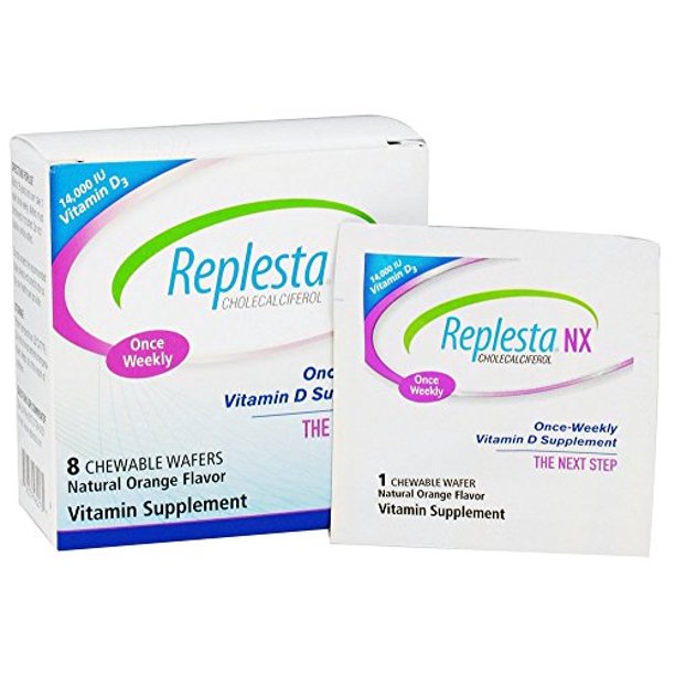 6 Pack Replesta NX Once Weekly Vitamin D Chewable Wafers Orange Flavor