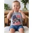 thumbnail image 5 of BemeyourBBs Toddler Baby Boy Girl 4th of July T Shirts Outfit Patriot Independent Day Clothes American Flag Truck Printed Crew Neck Short Sleeve Summer T Shirt Pullover Tee Tops, 5 of 9