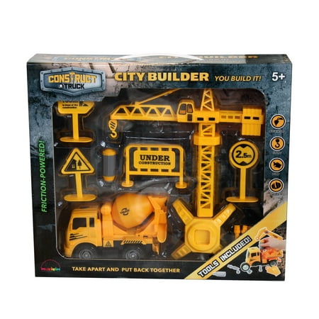 - Construct A Truck-City Builder Set-Mixer. Create a construction site, take the truck apart&put it back together+Friction powered(3-toys-in-1!) Awesome award winning set that encourages creativity!