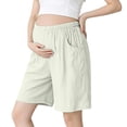 thumbnail image 2 of Ussuma Thin Pants for Pregnant Women with Abdomen Support Solid Color Breathable Maternity Shorts Elastic Waist Simple and Comfortable Summer Sports Go for A Walk Everyday Wear Dine Together M, 2 of 9