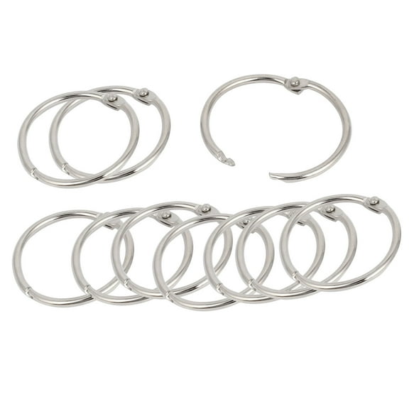 10 Pcs 37mm OD 32mm Inner Dia Loose Leaf Binder Ring for Scrapbooking Book